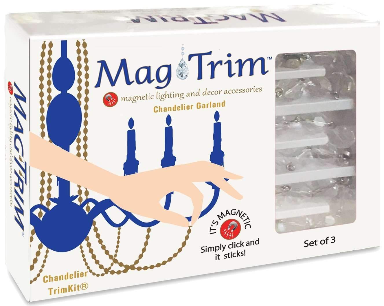 12" Crystal Garland - Amber/White (Set of 3) Magnetic Chandelier Crystal TrimKit® MagTrim  (4177845977190)