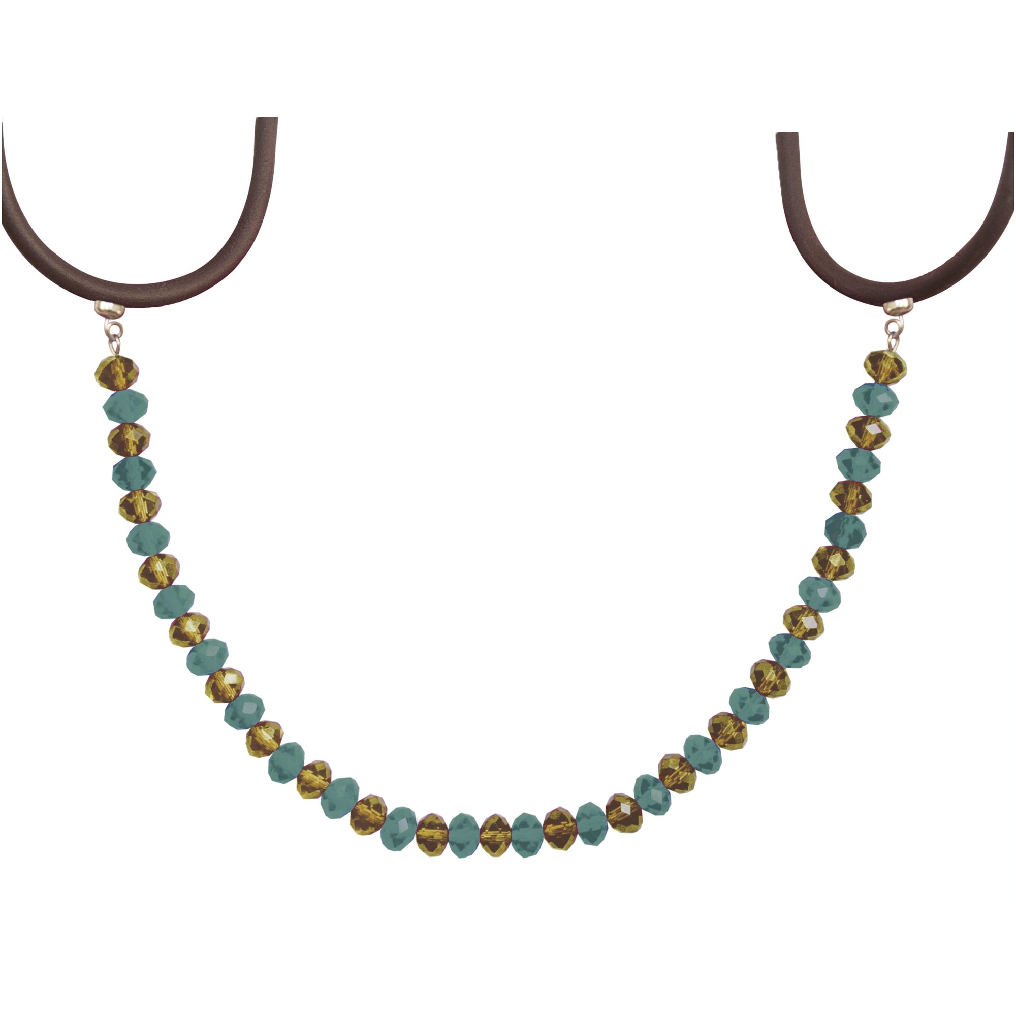 12&quot; Crystal Garland - Turquoise/Gold (Set of 3) Magnetic Chandelier Crystal TrimKit® - MagTrim Designs LLC