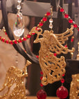 12" RED/GOLD CRYSTAL BEAD MAGNETIC CHANDELIER GARLAND (Set/3) - MagTrim Designs LLC