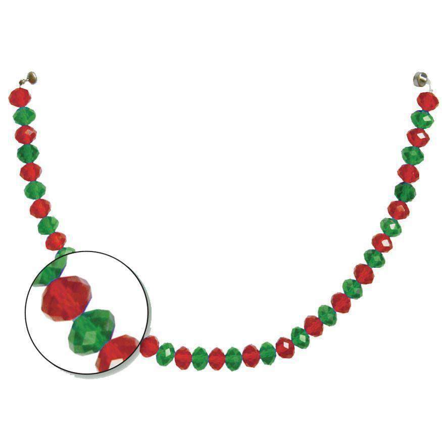 12" RED/GREEN CRYSTAL BEAD MAGNETIC CHANDELIER GARLAND (Set/3) - MagTrim Designs LLC