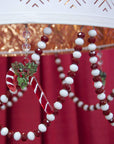 12" RED/WHITE CRYSTAL BEAD MAGNETIC CHANDELIER GARLAND (Set/3) - MagTrim Designs LLC