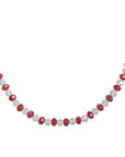 12" RED/WHITE CRYSTAL BEAD MAGNETIC CHANDELIER GARLAND (Set/3) - MagTrim Designs LLC