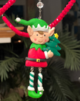 HOLIDAY ELF - TREE (Set/3) MAGNETIC CHANDELIER ORNAMENT