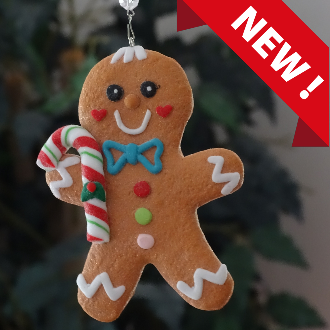 GINGERBREAD MAN (Set/3) MAGNETIC CHANDELIER ORNAMENT