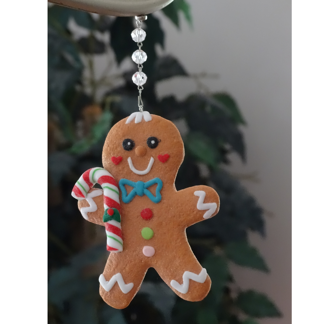 GINGERBREAD MAN (Set/3) MAGNETIC CHANDELIER ORNAMENT