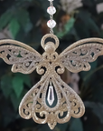 GLITTER PLATINUM GOLD ANGEL (Set/3) MAGNETIC CHANDELIER ORNAMENT