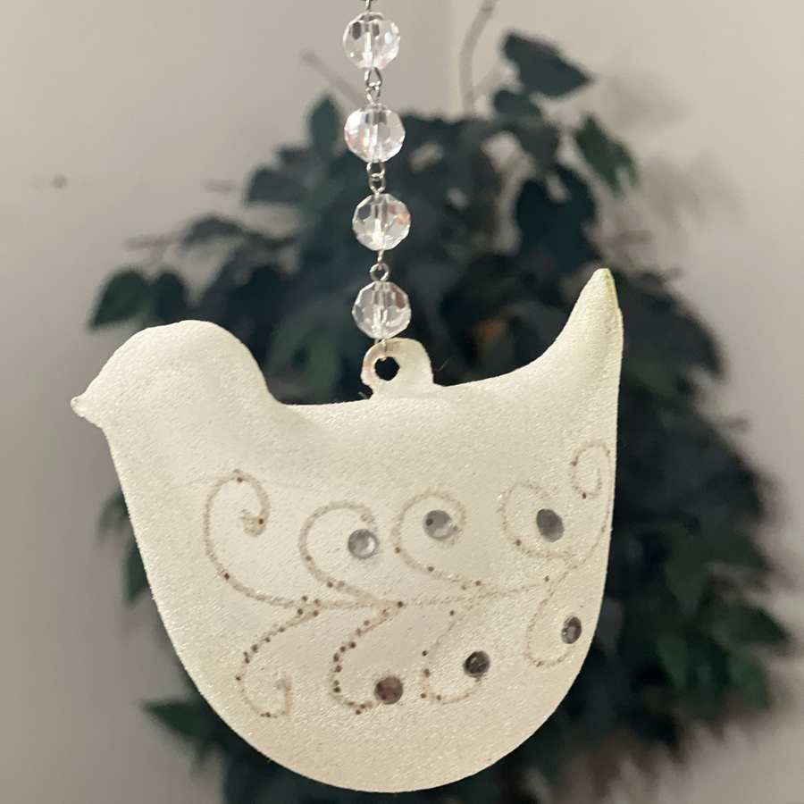 CLEAR FROSTED GLASS CHICK (Box of 1)  MAGNETIC ORNAMENT - Magnetic Chandelier Ornament