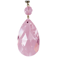 2" PINK "MINI" CENTER CUT CRYSTAL ALMOND Magnetic Chandelier Crystal TrimKit® (Box of 6) - MagTrim Designs LLC