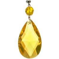 2" YELLOW "MINI" CENTER CUT CRYSTAL ALMOND Magnetic Chandelier Crystal TrimKit® (Box of 6) - MagTrim Designs LLC