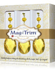 3" YELLOW FACETED WEAVED ALMOND (Box of 3) Magnetic Chandelier Crystal TrimKit® - MagTrim Designs LLC