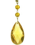 3" YELLOW FACETED WEAVED ALMOND (Box of 3) Magnetic Chandelier Crystal TrimKit® - MagTrim Designs LLC