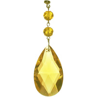3" YELLOW FACETED WEAVED ALMOND (Box of 3) Magnetic Chandelier Crystal TrimKit® - MagTrim Designs LLC