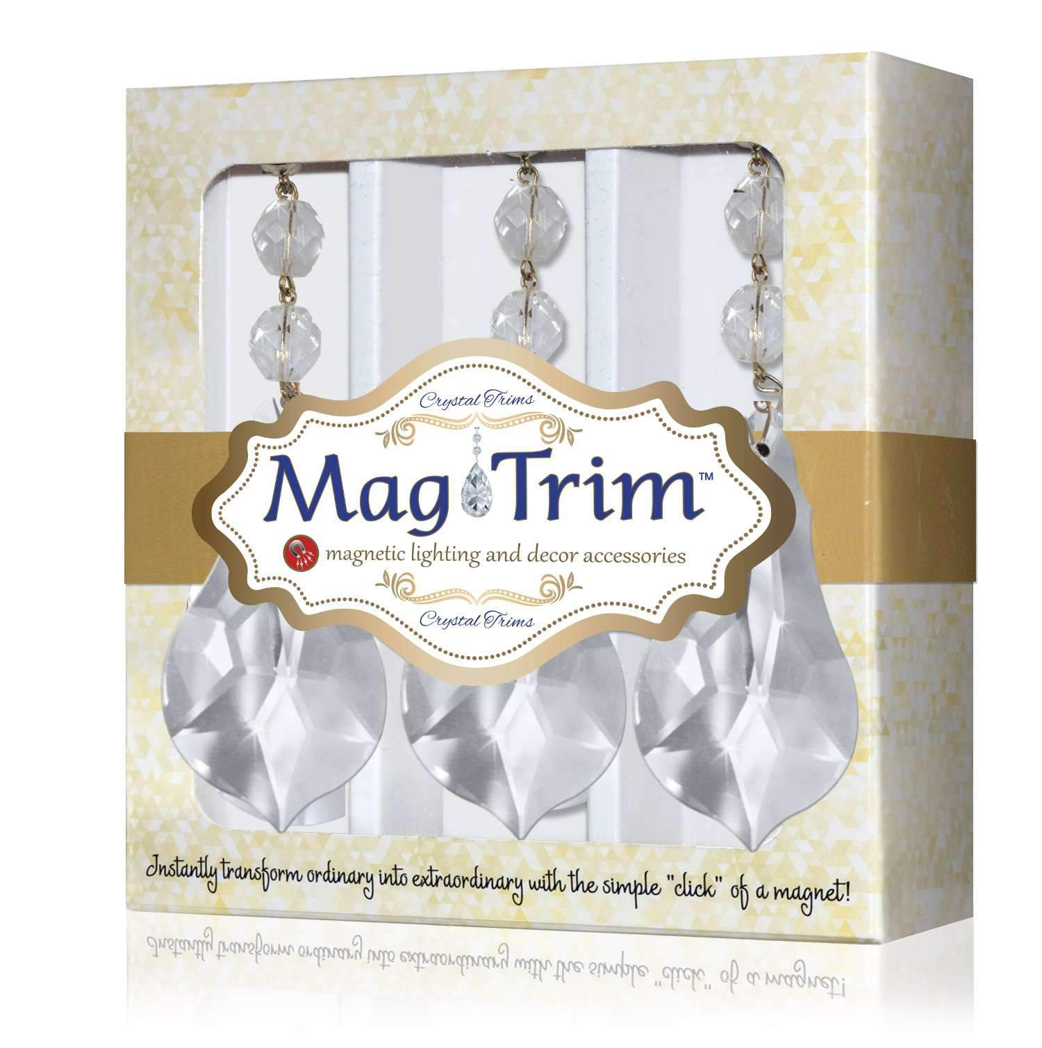 3.5" VIOLIN PENDALOGUE Magnetic Chandelier Crystal TrimKit® (Box of 3) Chandelier Crystals | Magnetic Crystals | Lamp Crystals MagTrim 