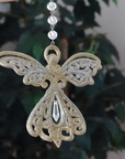 GLITTER PLATINUM GOLD ANGEL (Set/3) MAGNETIC CHANDELIER ORNAMENT