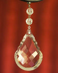 4" CLEAR ROUND BOTTOM CRYSTAL PENDALOGUE Magnetic Chandelier Crystal (Box of 3) - MagTrim Designs LLC