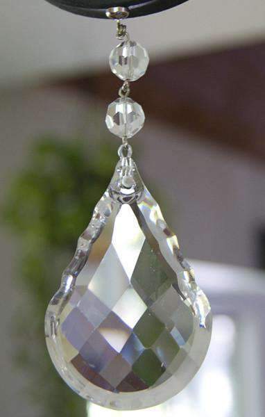 4&quot; CLEAR ROUND BOTTOM CRYSTAL PENDALOGUE Magnetic Chandelier Crystal (Box of 3) - MagTrim Designs LLC