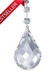 4" CLEAR ROUND BOTTOM CRYSTAL PENDALOGUE Magnetic Chandelier Crystal (Box of 3) - MagTrim Designs LLC