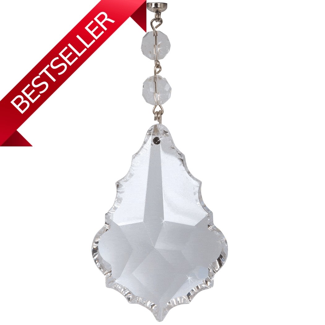 4" CLEAR TRADITIONAL PENDALOGUE Magnetic Chandelier Crystal (Box of 3) - MagTrim Designs LLC