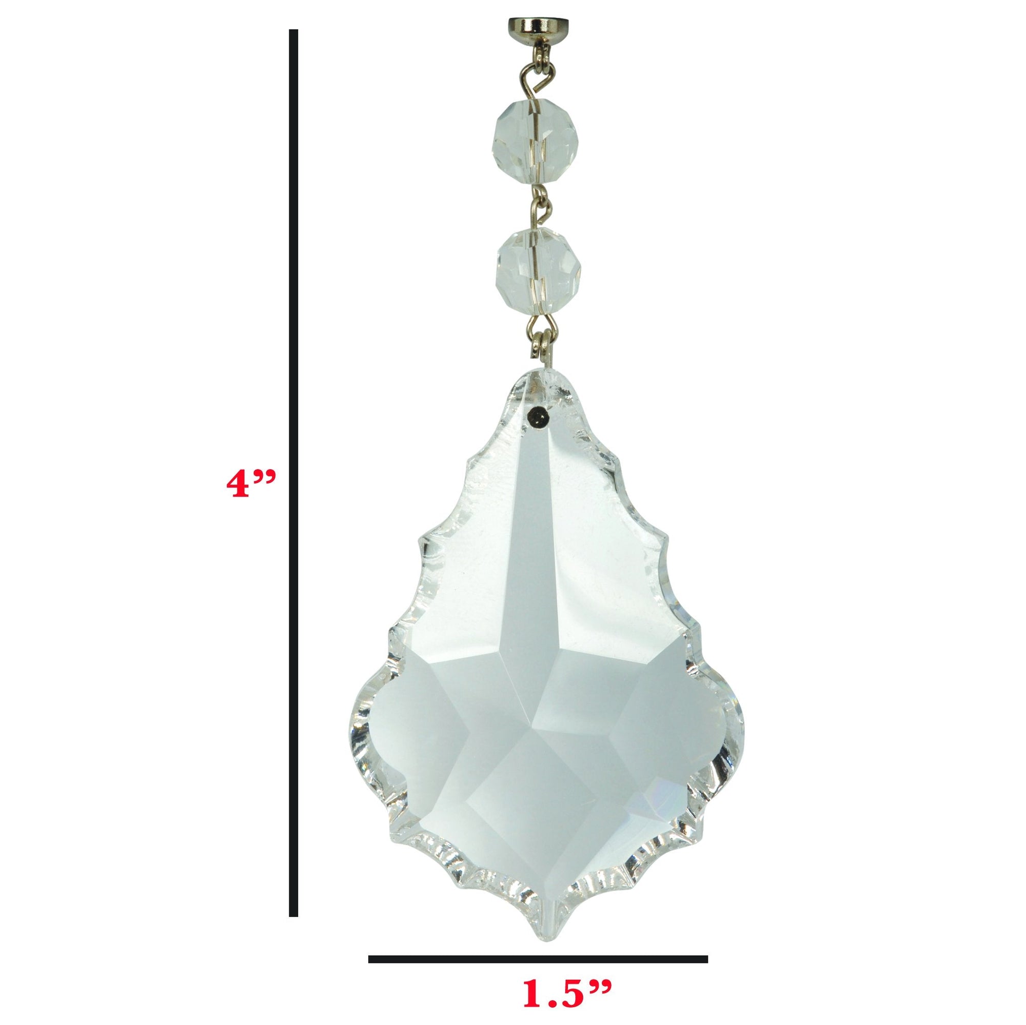 4" CLEAR TRADITIONAL PENDALOGUE Magnetic Chandelier Crystal (Box of 3) - MagTrim Designs LLC