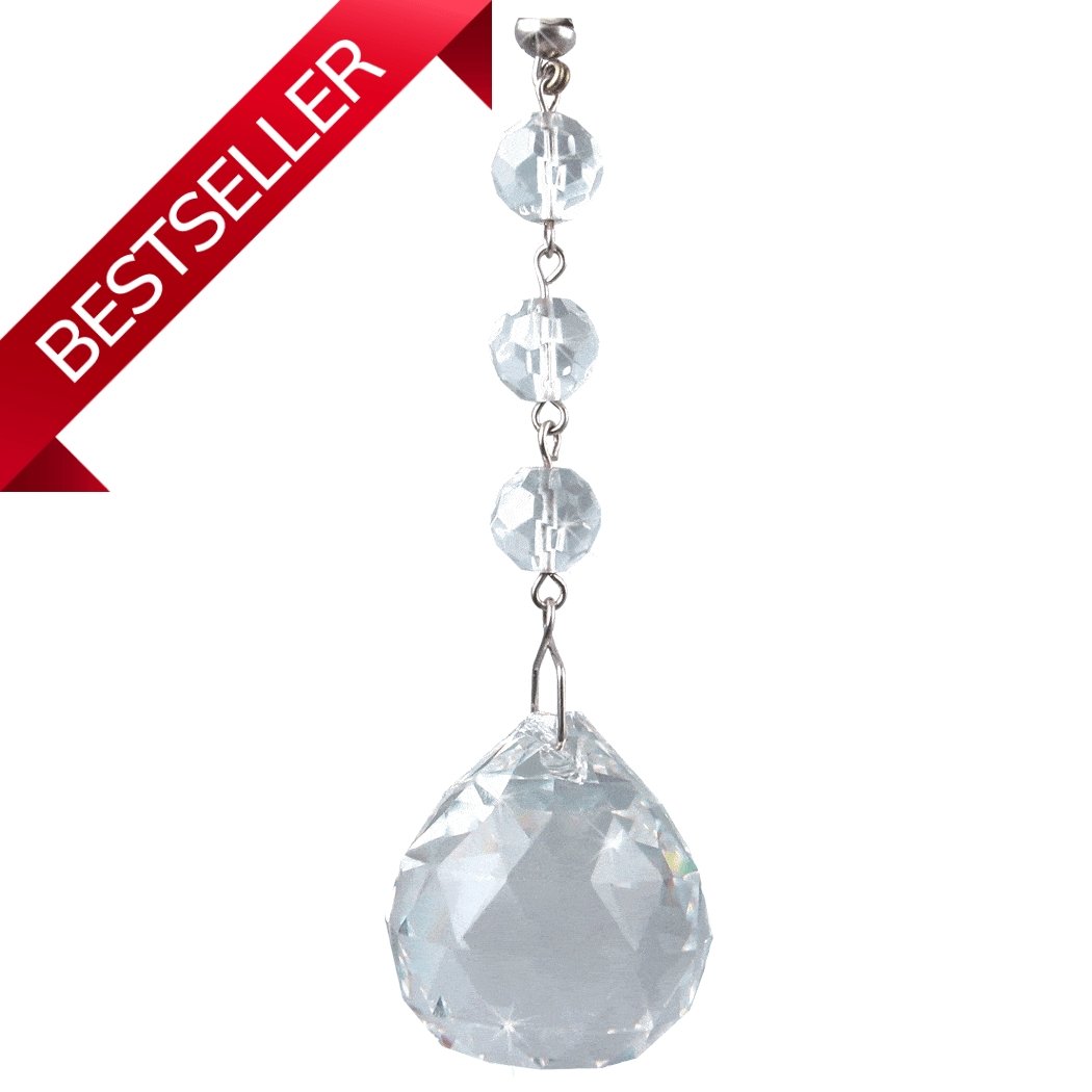 4" x 30mm CLEAR FACETED BALL Magnetic Chandelier Crystal (Box of 3) - MagTrim Designs LLC
