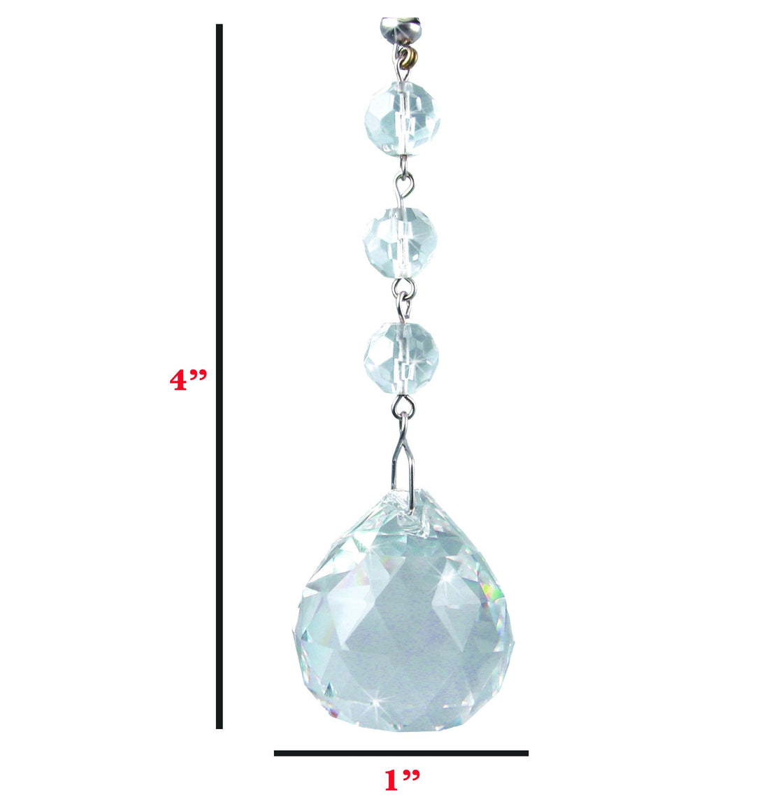 4" x 30mm CLEAR FACETED BALL Magnetic Chandelier Crystal (Box of 3) - MagTrim Designs LLC
