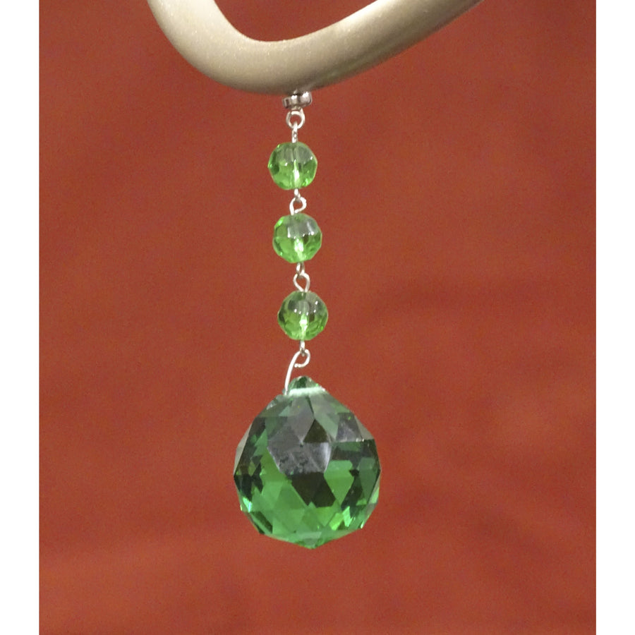 4" x 30mm GREEN FACETED BALL (Set/3) Magnetic Chandelier Crystal - MagTrim Designs LLC