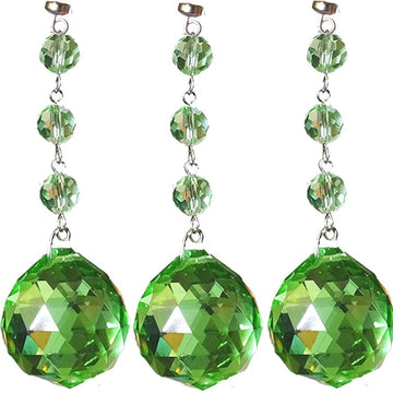 4" x 30mm PERIDOT FACETED BALL Magnetic Chandelier Crystal (Box of 3) - MagTrim Designs LLC