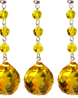 4 x 30mm YELLOW FACETED BALL (Box of 3) Magnetic Chandelier Crystal TrimKit® - MagTrim Designs LLC