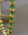 12" GREEN/GOLD CRYSTAL BEAD MAGNETIC CHANDELIER GARLAND (Set/3)