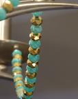 12" TURQUOISE/GOLD CRYSTAL BEAD MAGNETIC CHANDELIER GARLAND (Set/3)