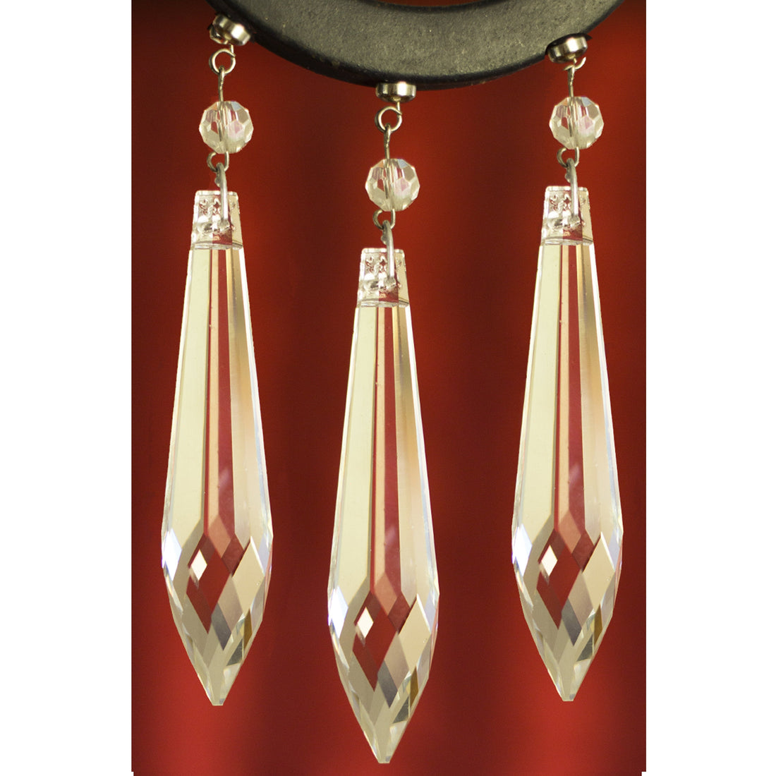 4.5 " CLEAR CRYSTAL SPEAR DROP Magnetic Chandelier Crystal TrimKit® (Box of 3) - MagTrim Designs LLC