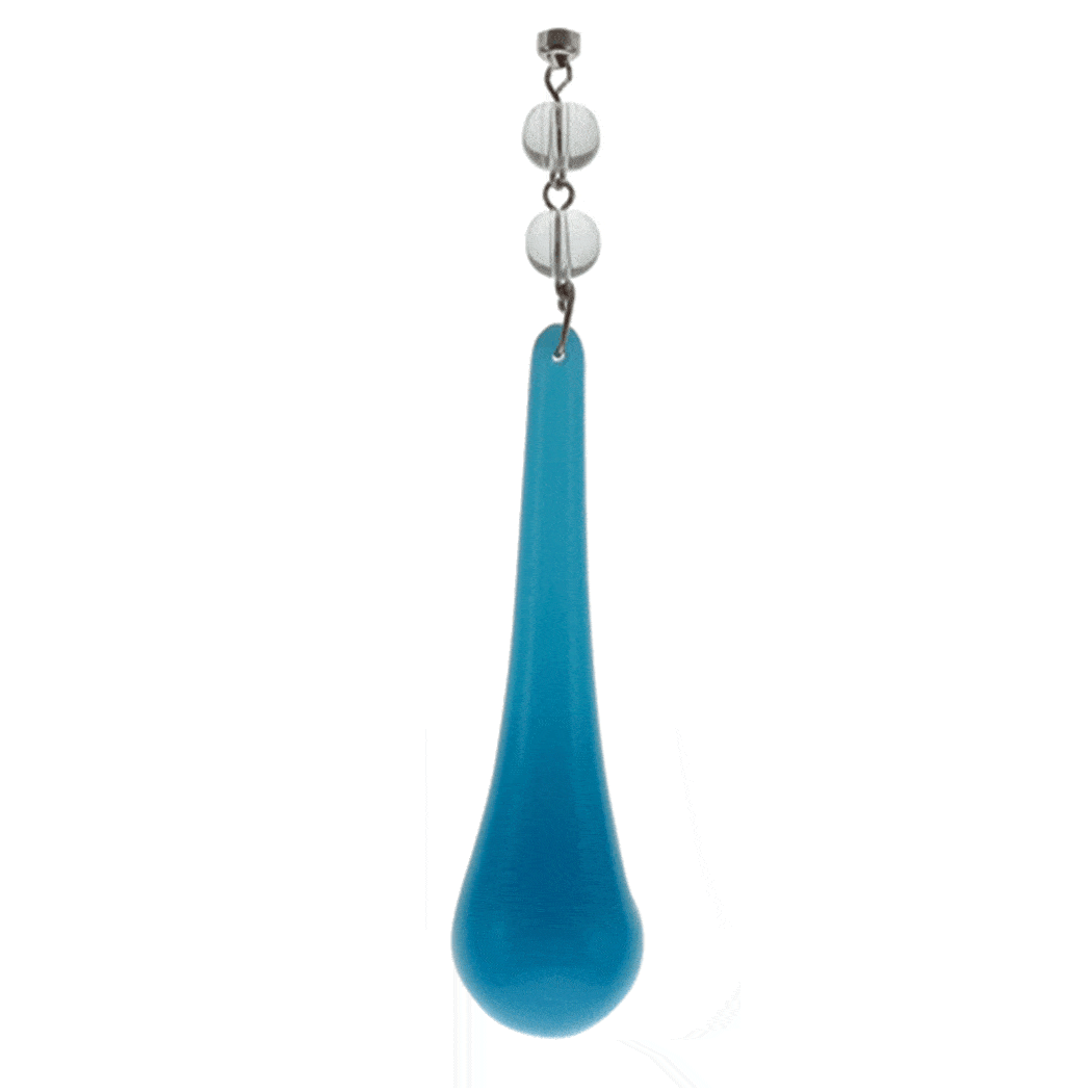 4.5" LIGHT BLUE TEAR DROP (Box of 3) Magnetic Chandelier Crystal TrimKit® - MagTrim Designs LLC