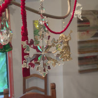 CLEAR CRYSTAL SNOWFLAKE (Set/3) MAGNETIC CHANDELIER ORNAMENT