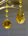 3" YELLOW FACETED WEAVED ALMOND (Set/3) Magnetic Chandelier Crystal TrimKit®