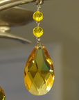 3" YELLOW FACETED WEAVED ALMOND (Set/3) Magnetic Chandelier Crystal TrimKit®