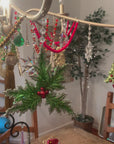 HOLIDAY CHANDELIER MAKEOVER KIT - (3) Green Holly + (3) 12" Red/Green Garland