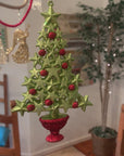 GLITTER RED/GREEN TREE (Set/1) MAGNETIC CHANDELIER ORNAMENT