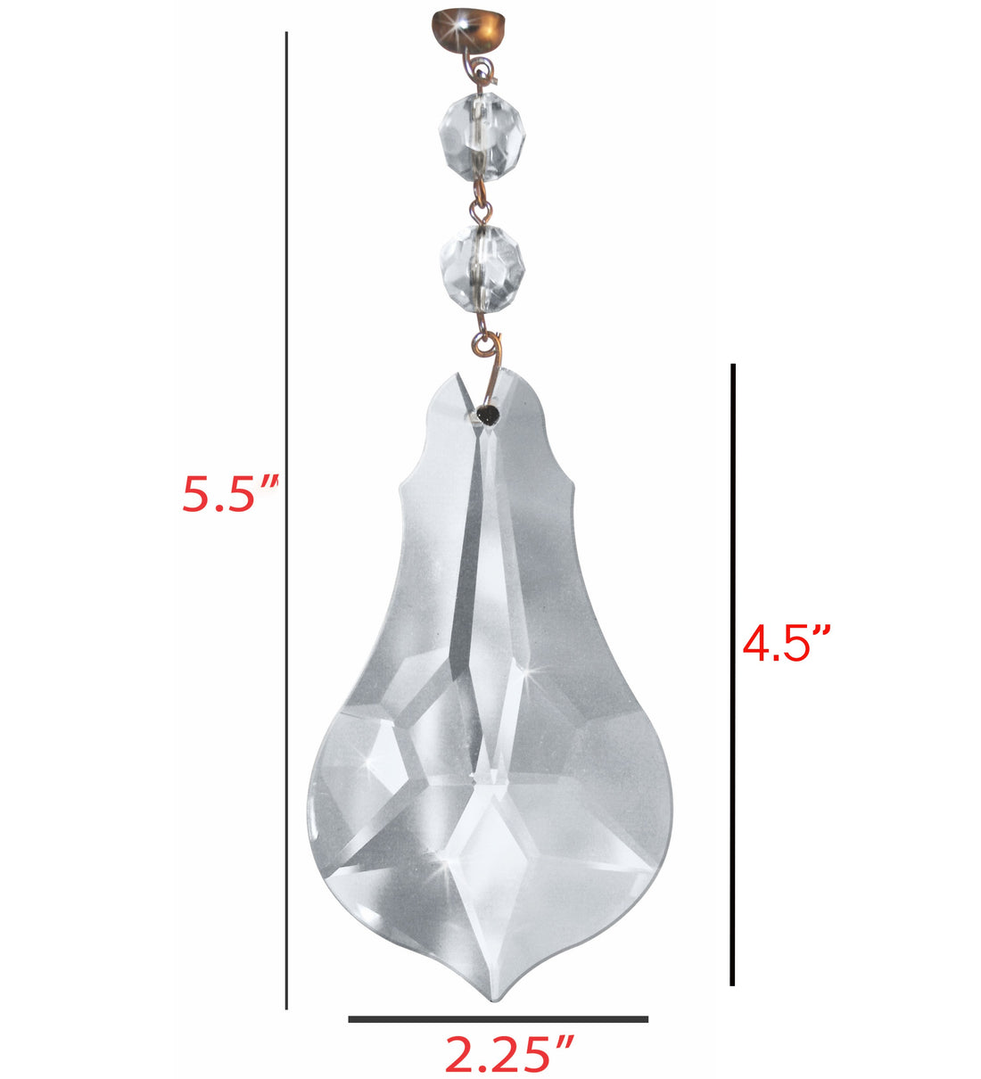5.5" CLEAR VIOLIN CRYSTAL PENDALOGUE Magnetic Chandelier Crystal TrimKit® (Box of 3) Chandelier Crystals | Magnetic Crystals | Lamp Crystals MagTrim 