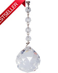 5.5" x 40mm CLEAR FACETED BALL Magnetic Chandelier Crystal (Box of 3) - MagTrim Designs LLC