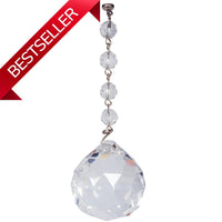 5.5" x 40mm CLEAR FACETED BALL Magnetic Chandelier Crystal (Box of 3) - MagTrim Designs LLC