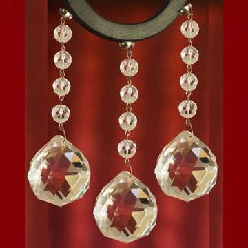 5.5" x 40mm CLEAR FACETED BALL Magnetic Chandelier Crystal (Box of 3) - MagTrim Designs LLC