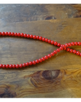 RED (SMALL BEAD) 24" WOOD BEAD GARLAND w/ JUTE TASSELS (Set/1)