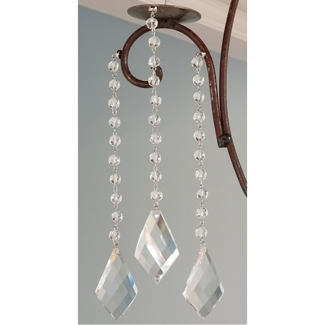 COMPLETE CHANDELIER MAKEOVER KIT - 9&quot; Clear Twist- Magnetic Chandelier Crystals (6 Piece Kit)