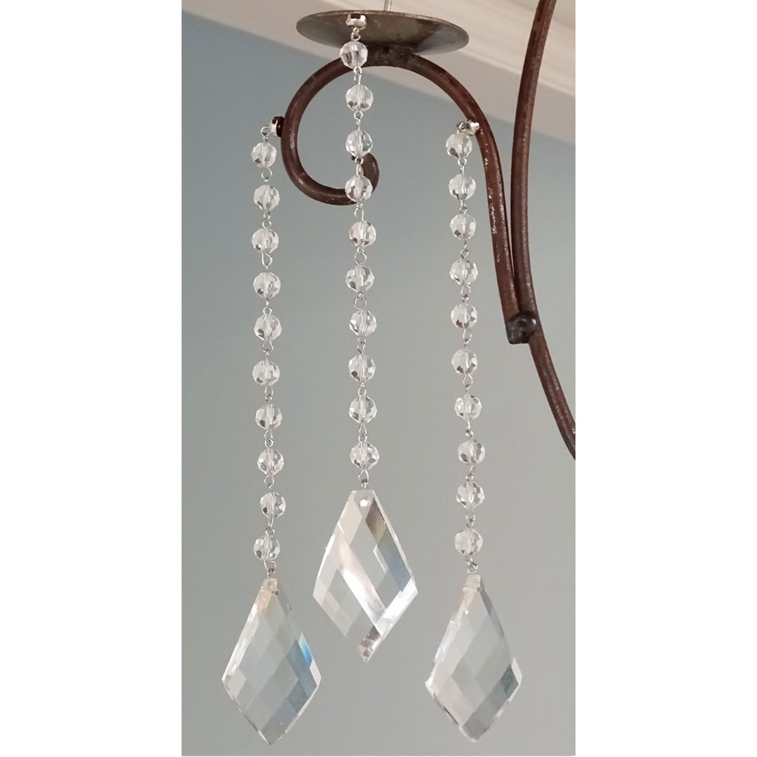 COMPLETE CHANDELIER MAKEOVER KIT - 9" Clear Twist- Magnetic Chandelier Crystals (6 Piece Kit)