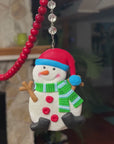 WHIMSICAL SNOWMAN - Blue Hat (Set/3) MAGNETIC CHANDELIER ORNAMENT