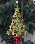 GLITTER RED/GREEN TREE (Set/1) MAGNETIC CHANDELIER ORNAMENT