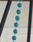 12" TURQUOISE BLUE GLASS BEAD MAGNETIC CHANDELIER GARLAND (Set/3)