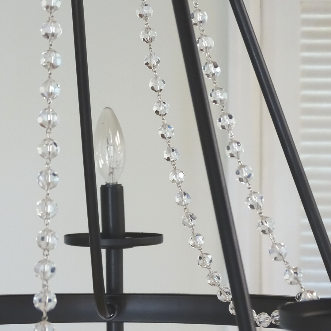 12" CLEAR CRYSTAL BEAD MAGNETIC CHANDELIER GARLAND (Set/3)