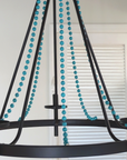 12" TURQUOISE BLUE GLASS BEAD MAGNETIC CHANDELIER GARLAND (Set/3)