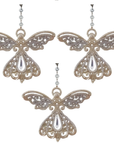 GLITTER PLATINUM GOLD ANGEL (Set/3) MAGNETIC CHANDELIER ORNAMENT